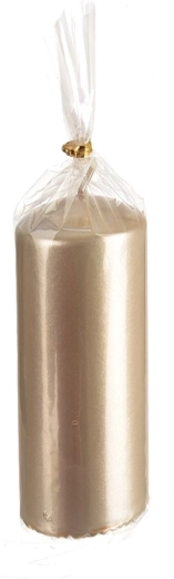 Glanzende stompkaars champagne 7 × 18 cm