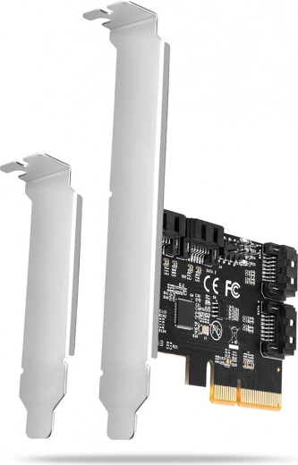 PCIe-controller met 4× SATA 6G, ASMedia ASM1164, volle en low‑profile bracket