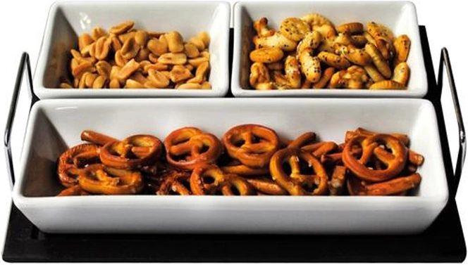 Serveerset met schaaltjes op dienblad Toro rechthoekig