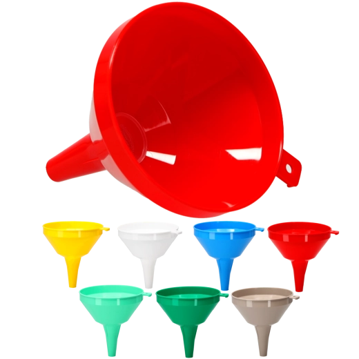 Grote kunststof trechter met zeef 16 cm