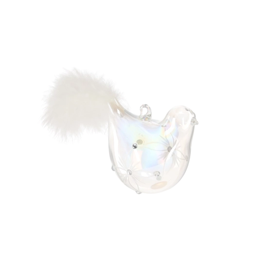 Glazen kerstversieringen vogel, set van 6 stuks