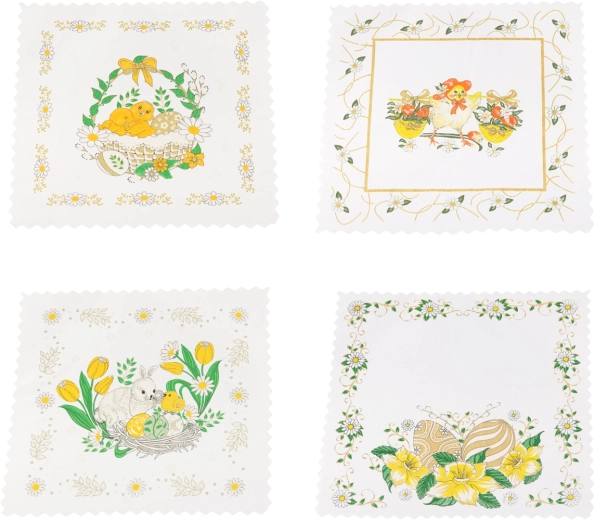 Paassetje 36 × 36 cm van katoen en polyester, zwart met gele accenten