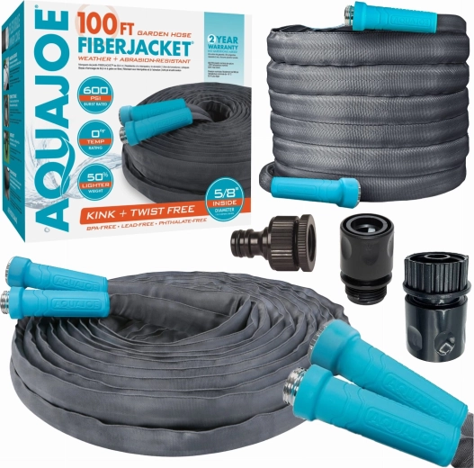 AquaJoe FiberJacket tuinslang van 30 m met aluminium koppelingen