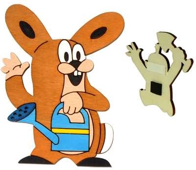 Houten decoratieve magneet Mol – vriend haas