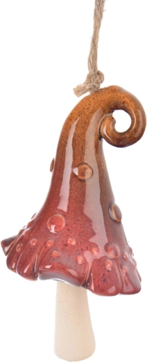 Keramische decoratieve bel in de vorm van een rode hoed 10 × 8 × 10 cm