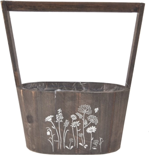 Houten plantenbak MEADOW bruin rechthoekig 20 × 14 × 27 cm