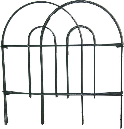 Metalen tuinafzetting met groene coating 45 × 300 cm (7 delen)