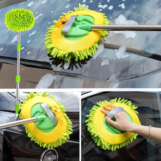 Telescopische mop voor het wassen van ramen en autoruiten voor auto en huishouden - 1 stuk