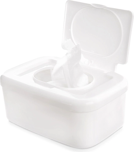 Witte dispenser voor vochtige doekjes