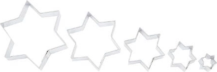 Set uitstekvormpjes voor koekjes Sterretje, 5-delig