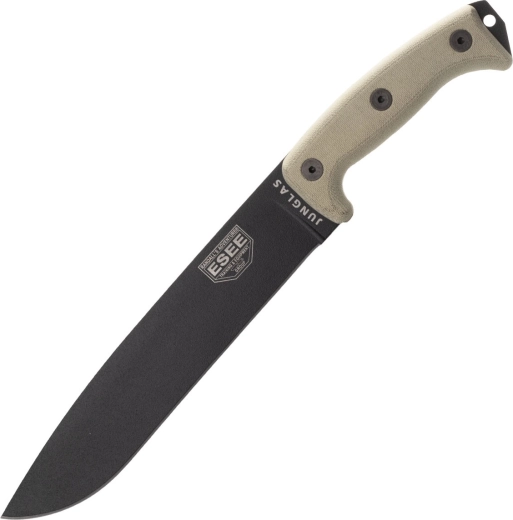ESEE JUNGLAS-E zwarte machete met Kydex schede en Micarta handgreep