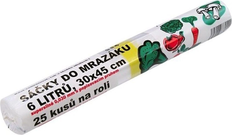 Diepvrieszakken met schrijfstrook 6 l, extra sterk (25 stuks)