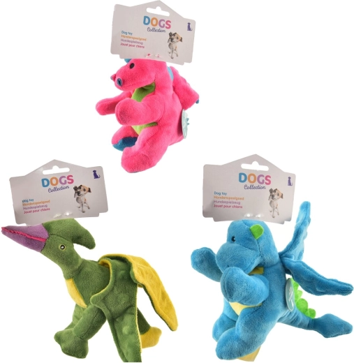 Pluche hondenspeeltje Dino (mixvariant)