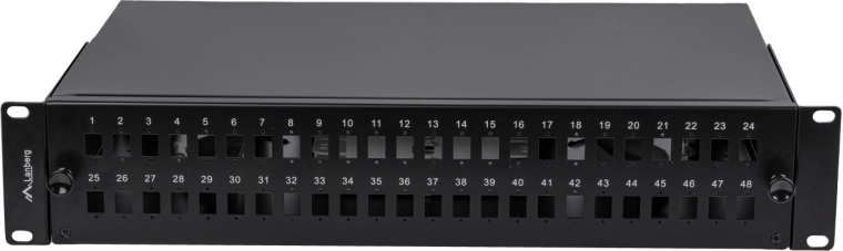 Lanberg optisch patchpaneel 48× SC simplex / 48× LC duplex voor 19" rack 2U zwart