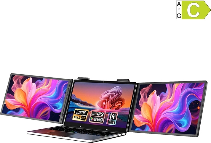 Zeuslap ZB14 dubbele draagbare monitor 2× 14" Full HD
