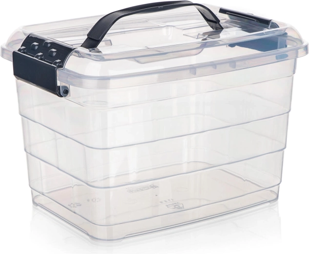 Opbergbox VILARD 8,5 l met deksel en handvat, transparant