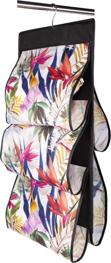 Floral hangende organizer voor in de kast voor handtassen, riemen en accessoires 72 × 42 cm, 5 vakken