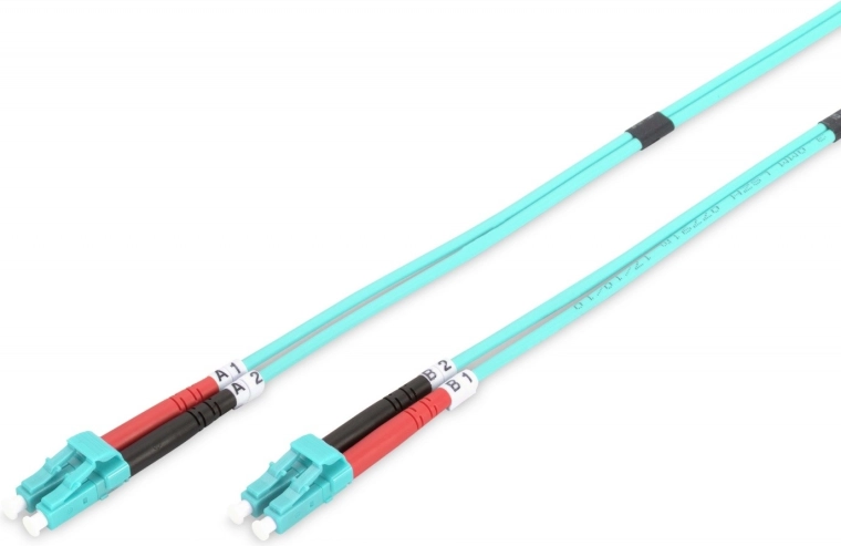 Patchkabel optisch LC–LC duplex MM 50/125 OM3 LSOH 1 m turkoois