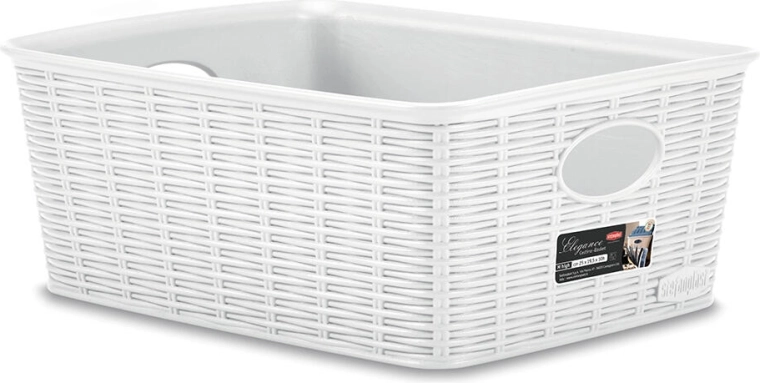 Mand Elegance van kunststof wit 25 × 19,5 × 10 cm