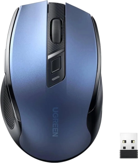 UGREEN MU006 draadloze muis met silent click, blauw