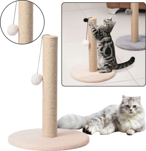 Krabpaal voor katten – paal 40 × 30 cm, beige