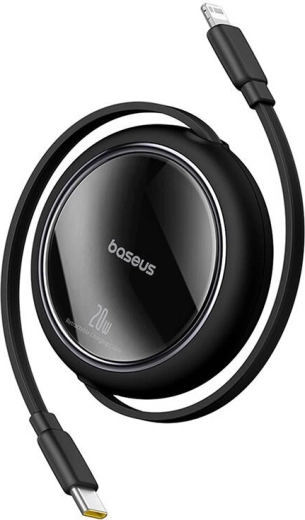 Uittrekbare oplaadkabel Baseus Free2Pull USB‑C naar Lightning 20W 1 m zwart