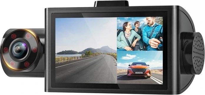 WOLFBOX i07 drievoudige dashcam met Wi-Fi en GPS
