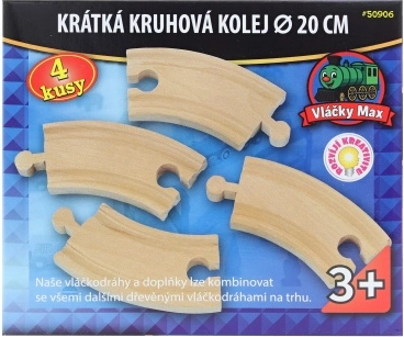 Vláčky Max korte gebogen rails - 4 stuks
