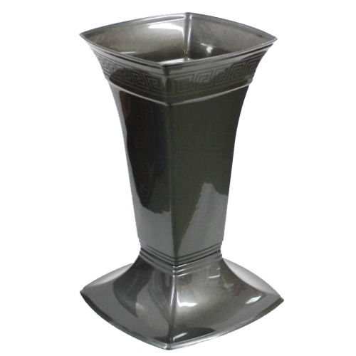 Begraafplaatsvaas Etna laag in grafiet metallic kleur LAMELA