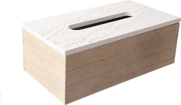 Houten box voor papieren zakdoekjes met mandala-motief 24 × 14 × 10 cm