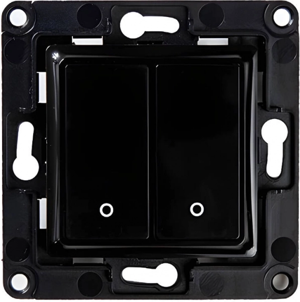 Wandschakelaar Shelly met 2 knoppen, zwart