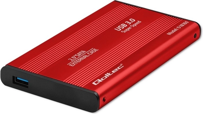 Externe behuizing voor 2.5" HDD/SSD SATA3, USB 3.0, rood