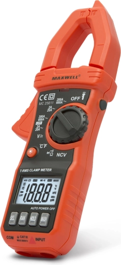Digitale stroomtangmultimeter MAXWELL True RMS AC 600 A met LPF