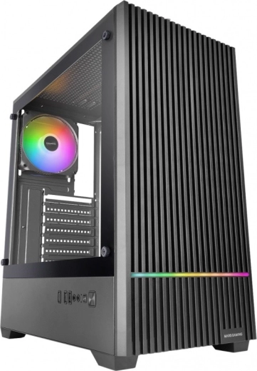 Mars Gaming MC-Quantum zwarte ATX gaming-pc-behuizing met 4 ventilatoren
