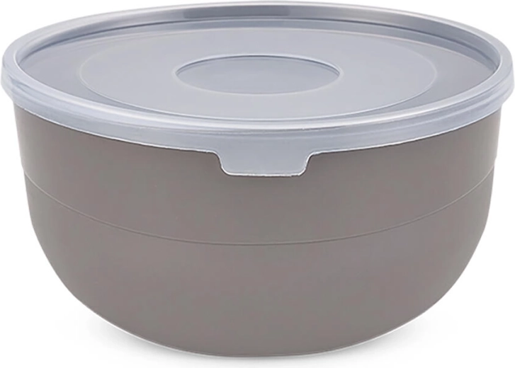 Soepkom met deksel 16,5 cm, kunststof, mix van kleuren