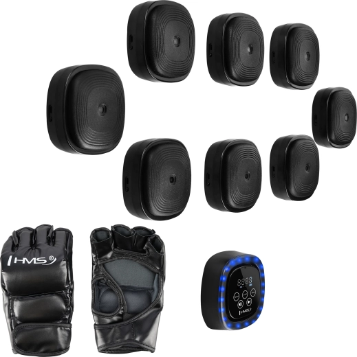 Elektronische modulaire boksschijf met LED en Bluetooth HMS TB05 + handschoenen