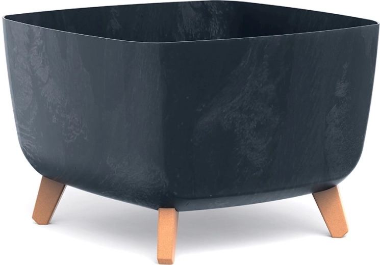 Bloempot Gracia Square betoneffect 39 × 39 × 27 cm, antraciet