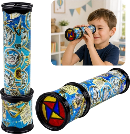 Klassieke kaleidoscoop voor kinderen – kleurrijke educatieve kijker 20 cm