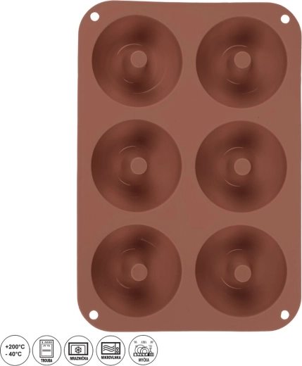 Siliconen donutvorm voor 6 stuks
