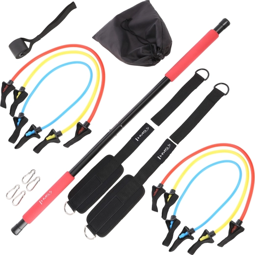Pilatesstang met set weerstandsbanden HMS DC31