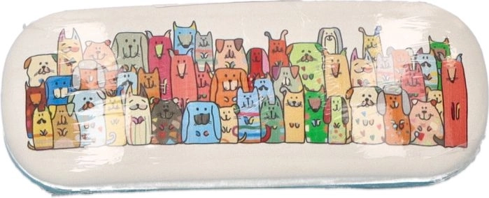 Brillenkoker Stay Pawsitive met hondenmotief, waterbestendig PVC