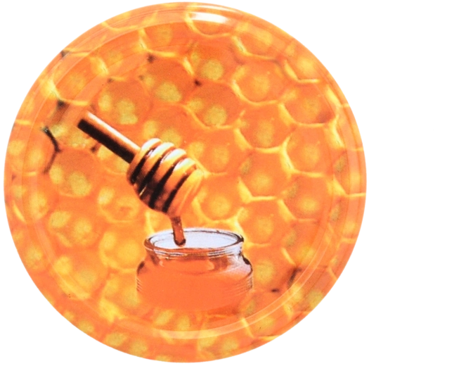 Deksel voor pot met honingmotief fi82