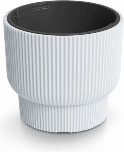 Kunststof bloempot met inzet Milly 39,5 cm wit