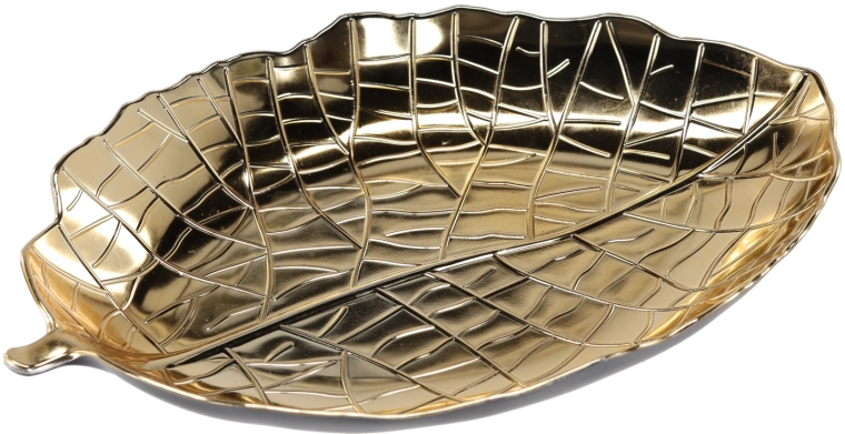 Decoratieve schaal gouden blad 39 × 27 cm