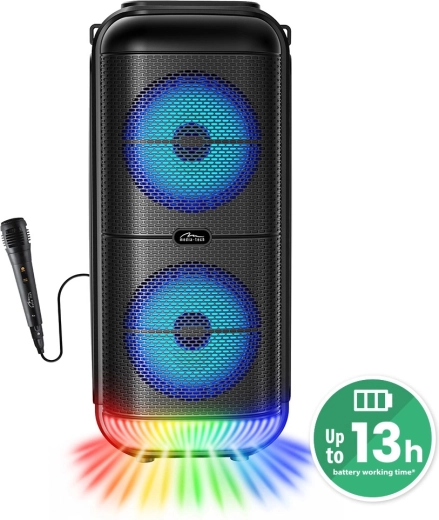 Draagbare Bluetooth-luidspreker MEDIA-TECH Power Audio MT3183 met karaoke en LED-verlichting