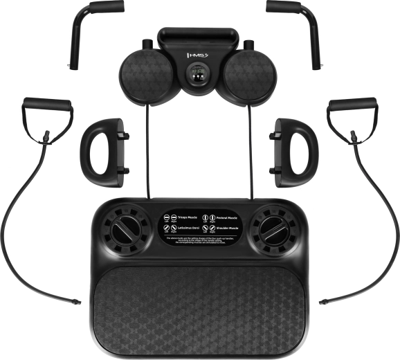 Multifunctioneel trainingsbord voor push-ups en buikspieren met weerstandsbanden HMS DBP01