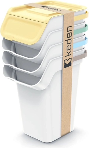 Set sorteervakken met koolstoffilter 4×25 l Keden Kaddi Q