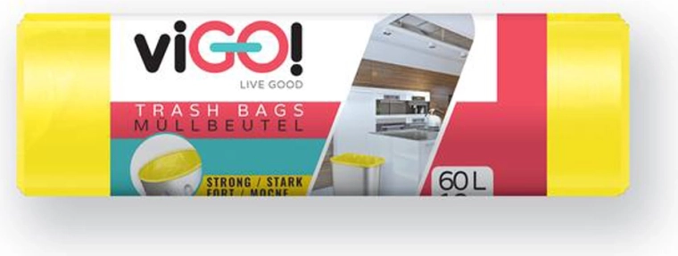 LDPE vuilniszakken 60 l geel 60 × 80 cm (10 stuks) VIGO