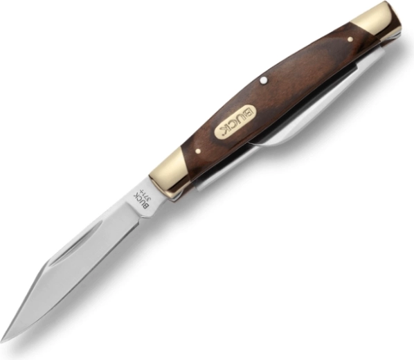 Buck 371 Stockman Woodgrain zakmes met 3 lemmeten