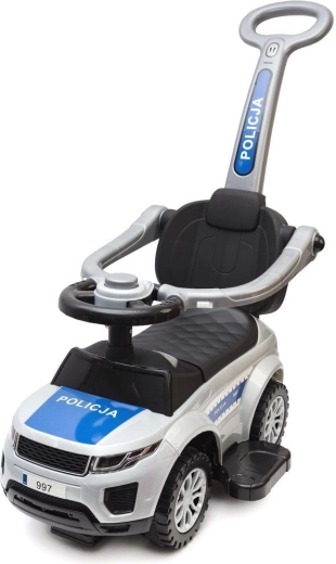 Politie kinder loopauto en loopwagen met duwstang